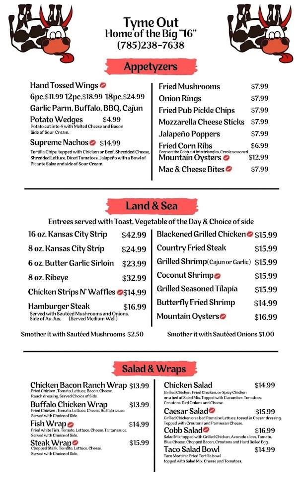 Tyme Out Lounge-Steakhouse Menu image 2